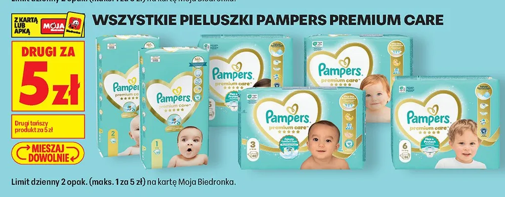 Pieluszki Pampers Premium Care promocja w Biedronka