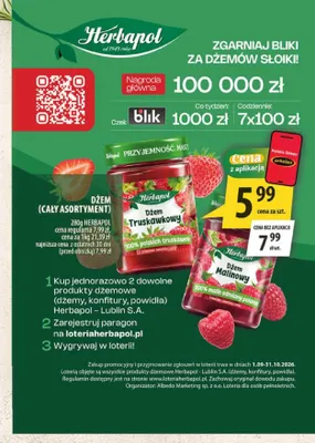 Dżem truskawkowy Herbapol promocja w Arhelan