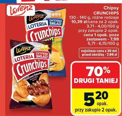 Chipsy crunchips promocja w Carrefour Market