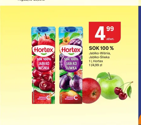 Sok 100% Hortex Jabłko-Wiśnia promocja w Chorten