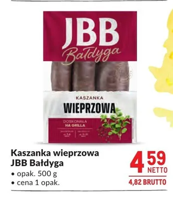 Kaszanka wieprzowa JBB Bałdyga promocja w Makro
