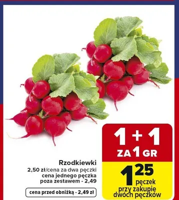 Rzodkiewki promocja w Carrefour Market