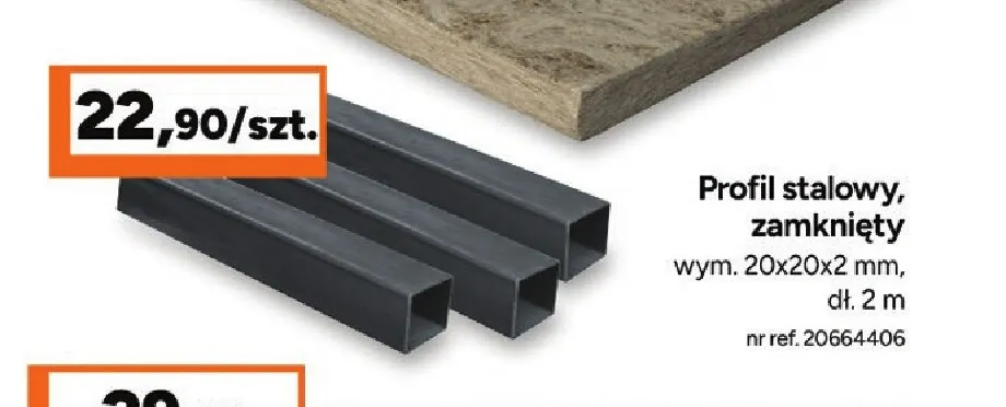 Profil stalowy zamknięty 20x20x2 mm dł. 2 m promocja w Bricoman