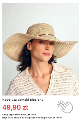 Kapelusz damski pleciony promocja w Medicine