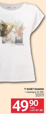 T-shirt damski rozmiary S-2XL promocja w Selgros