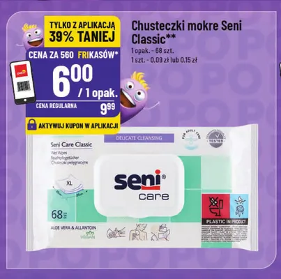 Chusteczki mokre Seni Classic promocja w POLOmarket