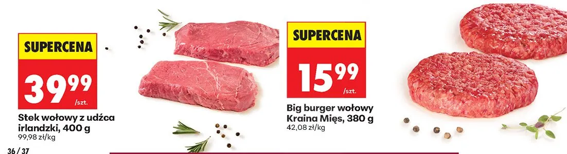 Stek wołowy z udźca irlandzki promocja w Biedronka