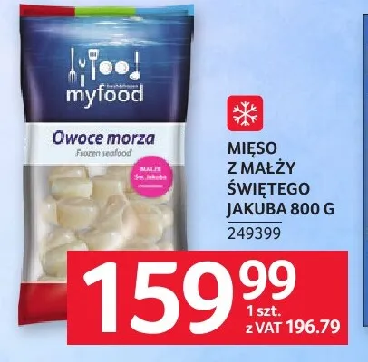 Mięso z małży świętego Jakuba Myfood promocja w Selgros