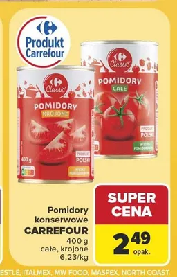 Pomidory konserwowe krojone Carrefour promocja w Carrefour Market