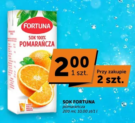 Sok pomarańcza Fortuna 100% promocja w ABC