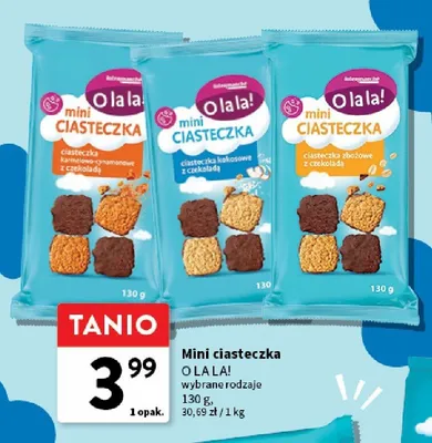 Mini ciasteczka karmelowo-cynamonowe z czekoladą O la la! promocja w Intermarche