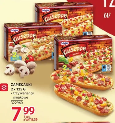 Zapiekanki Dr. Oetker 2 x 125 g różne warianty smakowe promocja w Selgros