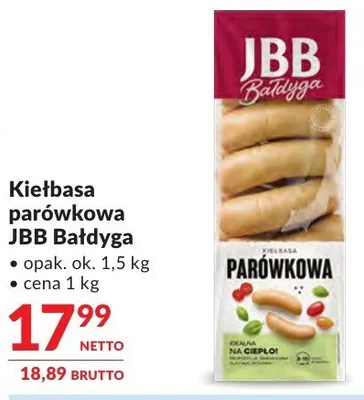 Kiełbasa parówkowa JBB Bałdyga promocja w Makro