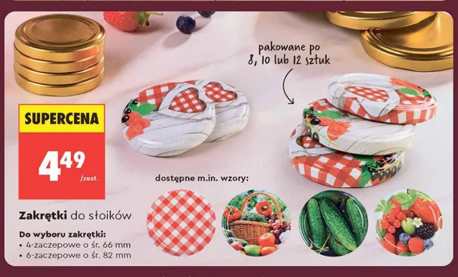 Zakrętki do słoików 6-zaczepowe Smukee promocja w Biedronka