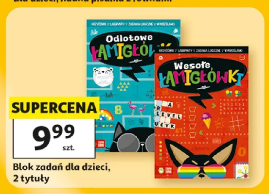 Blok zadań dla dzieci Wesołe Łamigłówki promocja w Auchan