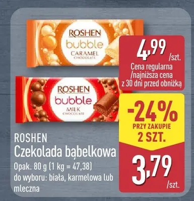 Czekolada babelkowa różne rodzaje promocja w Aldi