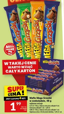 Wafle Mega Grzeski w czekoladzie promocja w Twój Market