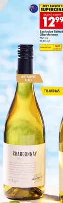 Wino Exclusive Selection Chardonnay wytrawne białe promocja w Biedronka