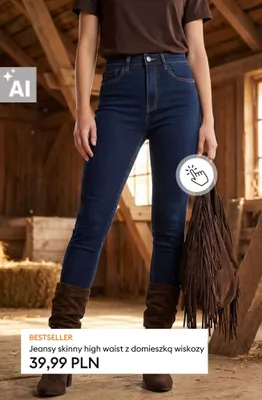 Jeansy skinny high waist z domieszką wiskozy promocja w Sinsay