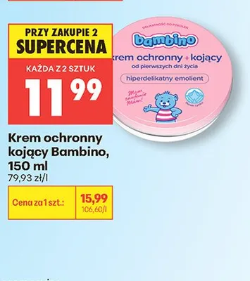 Krem ochronny kojący Bambino promocja w Biedronka