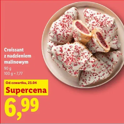 Croissant z nadzieniem malinowym promocja w Lidl