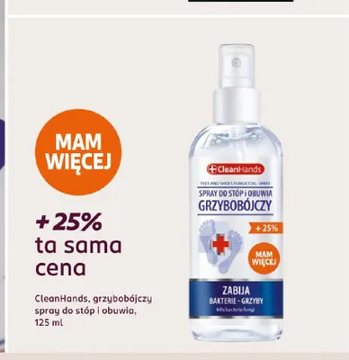Grzybobójczy spray do stóp i obuwia CleanHands promocja w Rossmann