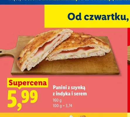 Panini z szynką z indyka i serem promocja w Lidl