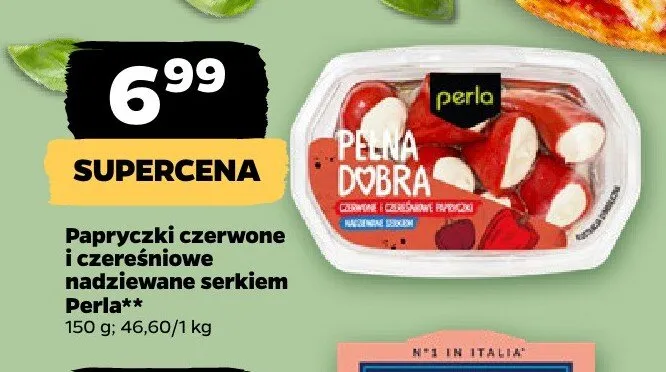 Papryczki czerwone i czereśniowe nadziewane serkiem Perla promocja w Netto