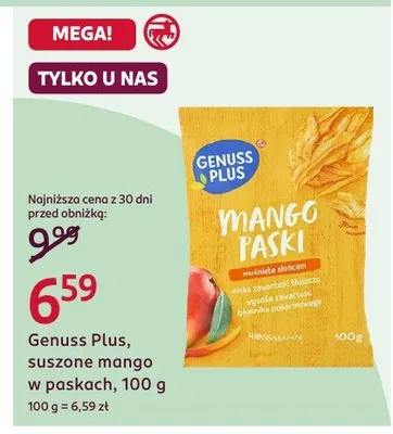 Suszone mango w paskach promocja w Rossmann