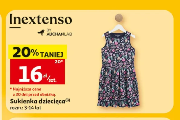 Sukienka dziecięca Inextenso promocja w Auchan