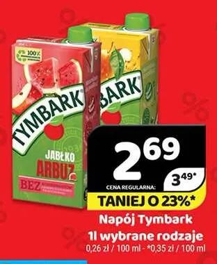 Napój Tymbark Jabłko — wariant nieczytelny promocja w Delfin