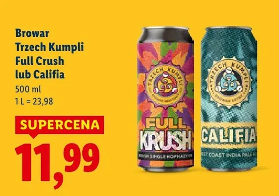 Piwo Browar Trzech Kumpli Califia promocja w Lidl