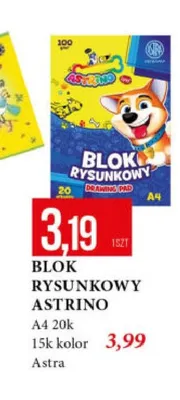Blok rysunkowy Astrino A4 20k promocja w Leclerc