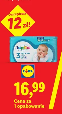 Pieluchy Lupilu Soft & Dry 3 promocja w Lidl