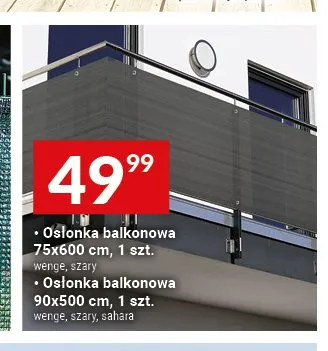 Osłona balkonowa 75x600 cm promocja w Twój Market