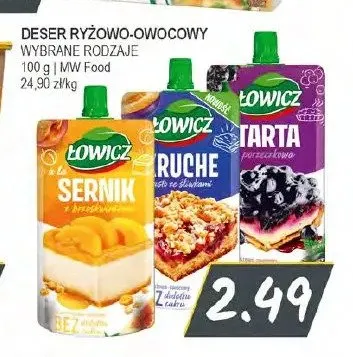 Deser ryżowo-owocowy Łowicz Sernik z brzoskwiniami promocja w Słoneczko