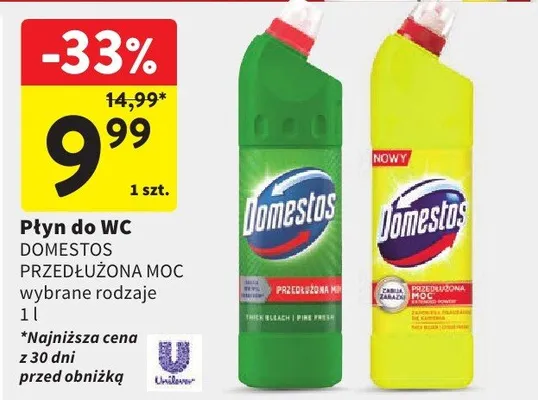 Płyn do WC Domestos Przedłużona Moc promocja w Intermarche