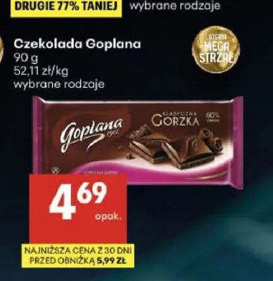 Czekolada Goplana promocja w Delikatesy Centrum