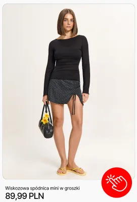 Spódnica wiskozowa mini w groszki Cropp promocja w Cropp