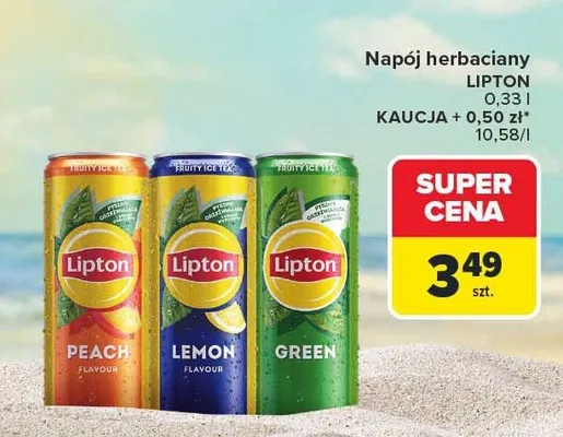 Napój herbaciany Lipton Peach promocja w Carrefour
