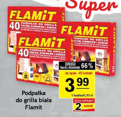 Podpałka do grilla biała Flamit 40-pak promocja w Gram Market