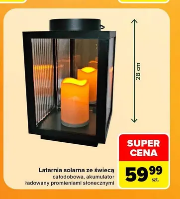Latarnia solarna ze świecą promocja w Carrefour