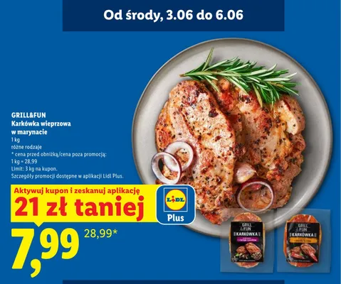 Karkówka wieprzowa w marynacie Grill&Fun promocja w Lidl