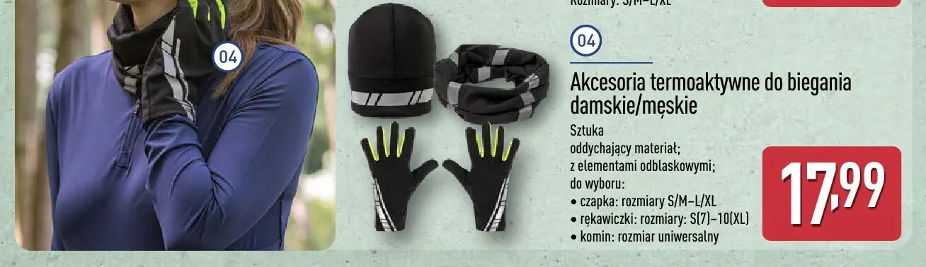 Komin termoaktywny do biegania damski/męski promocja w Aldi