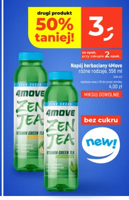 Napój herbaciany 4Move Zen Tea Vitamin Green Tea Matcha Flavour promocja w Dealz