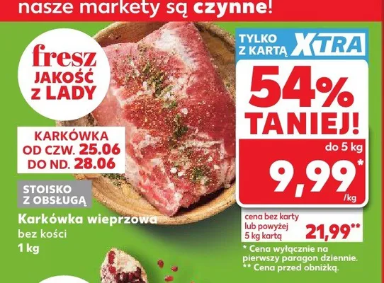 Karkówka wieprzowa bez kości promocja w Kaufland