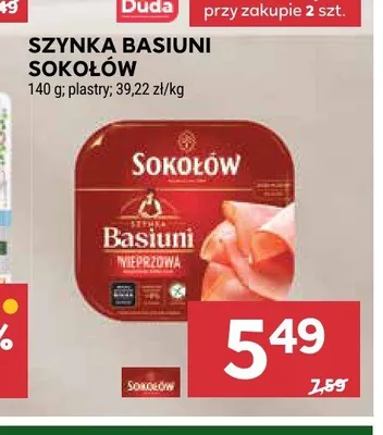 Szynka Basiuni Sokołów promocja w Stokrotka