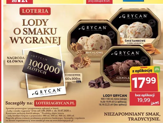 Lody śmietankowe Grycan promocja w Stokrotka