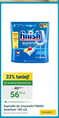 Kapsułki do zmywarki FINISH Quantum 100szt. promocja w ERLI