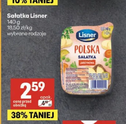 Sałatka jarzynowa Lisner promocja w Delikatesy Centrum